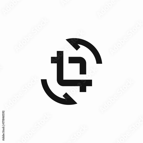 crop rotate icon sign vector