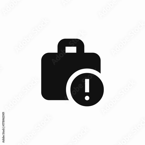 portfolio business exclamation mark warning icon sign vector
