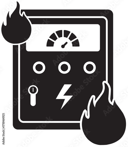 Electrical Fire Emergency and Power System Danger
