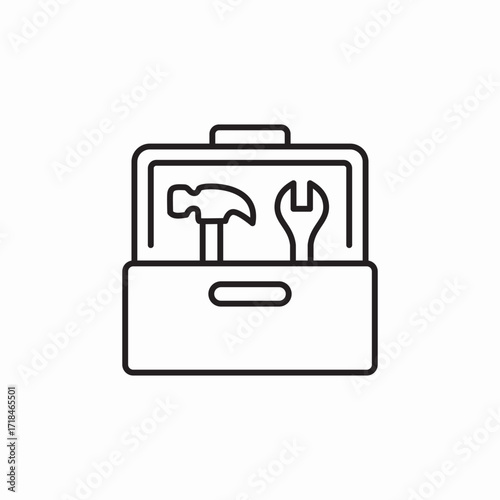 constructioin tools box kit icon sign vector