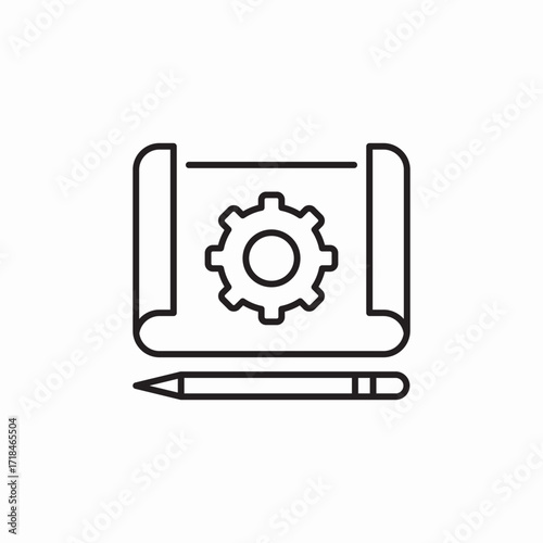 construction planning icon sign vector