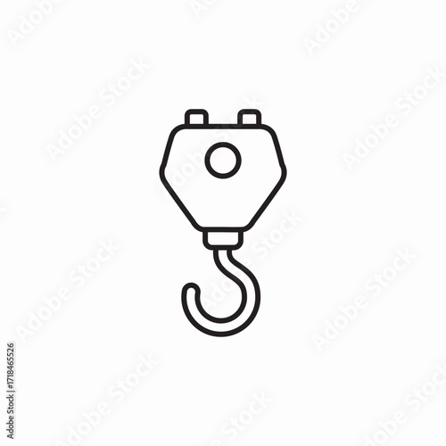 crane hook icon sign vector