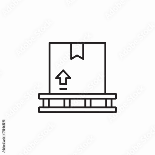 delivery package box on palette icon sign vector