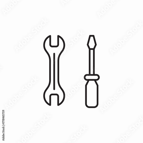 wrench screwdriver service icon sign vector