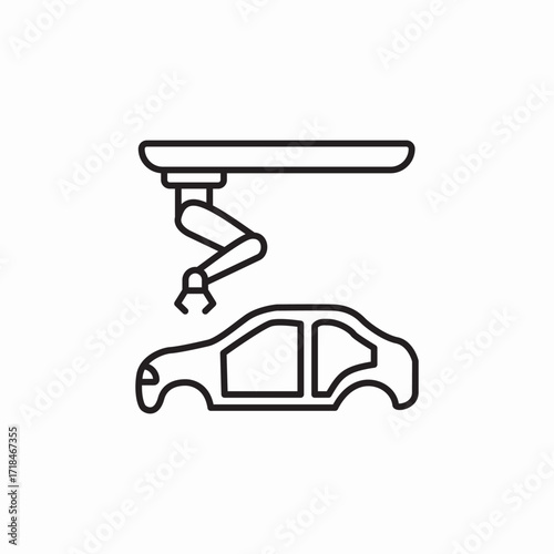 car production robot factory icon sign vector