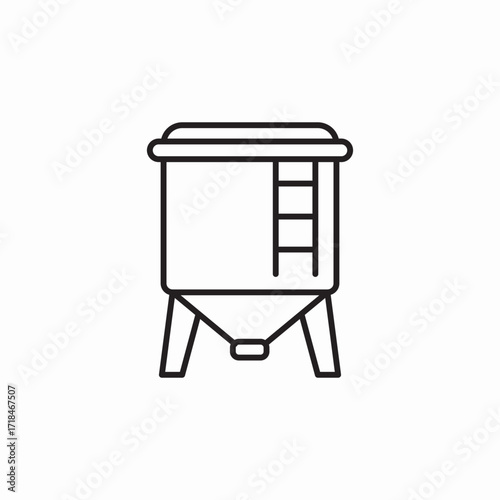 town water tank icon sign vector