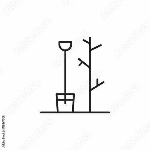 tree planting icon sign vector