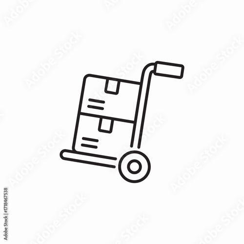 warehouse trolley packages icon sign vector
