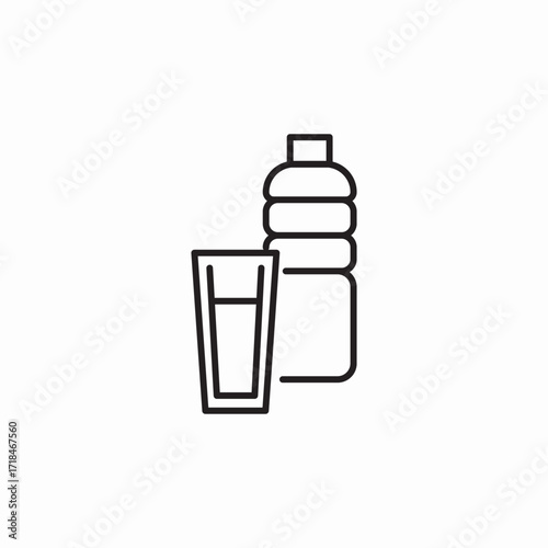 water bottle glass icon sign vector