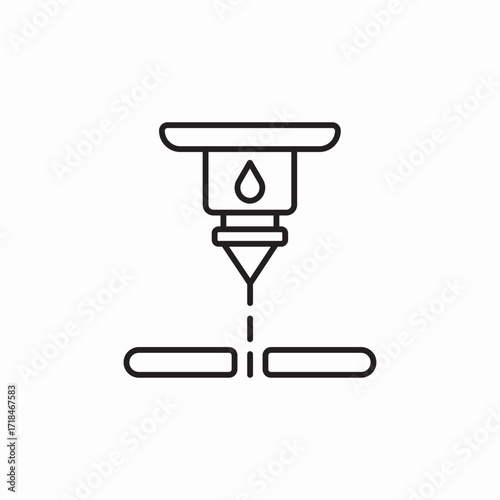 water jet cutting icon sign vector