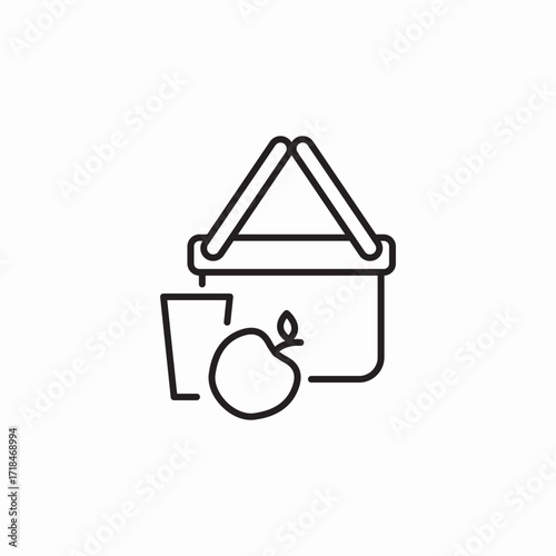 food shopping basket icon sign vector