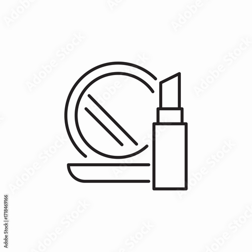 lipstick powder makeup icon sign vector