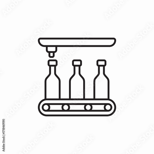 milk factory conveyor icon sign vector