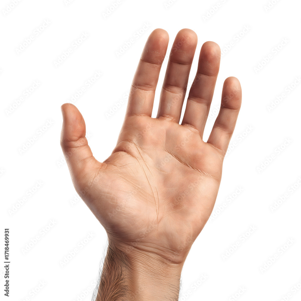 Fototapeta premium female hand isolated on white human hand open palm gesture