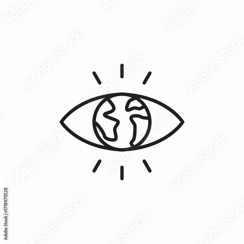 eye world planet icon sign vector