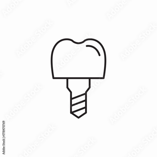 tooth implant icon sign vector