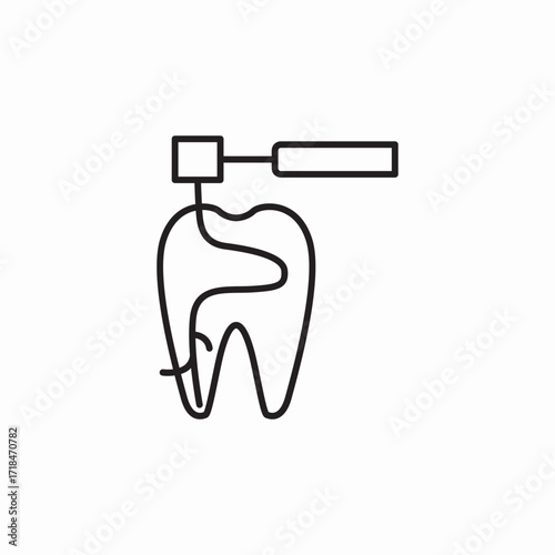 tooth nerve removal icon sign vector