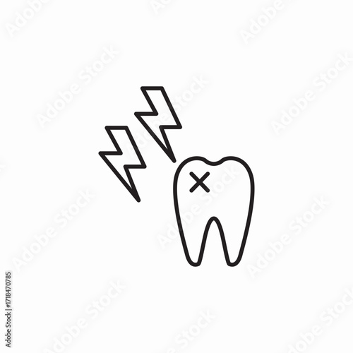 tooth pain icon sign vector