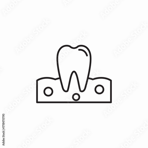 tooth in gum icon sign vector