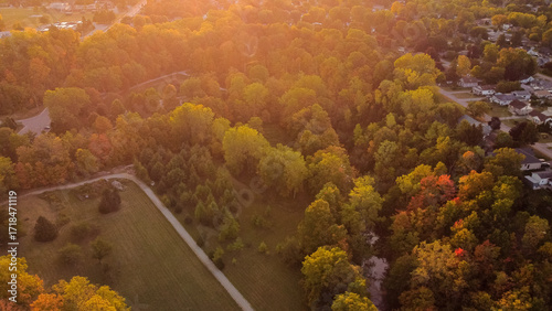 sunrise in ontario canada remote drone photo