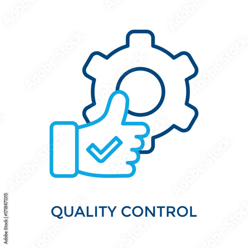 Quality Control Icon Outline Color Style. Vector Illustration For Graphic Design