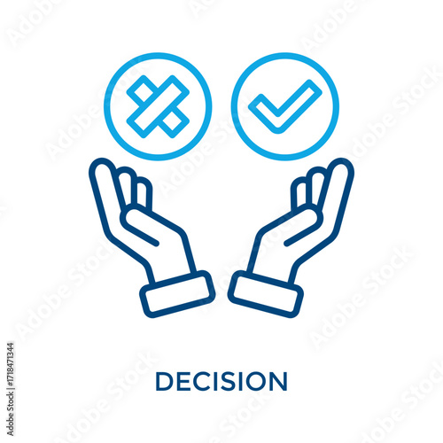 Decision Icon Outline Color Style. Vector Illustration For Graphic Design