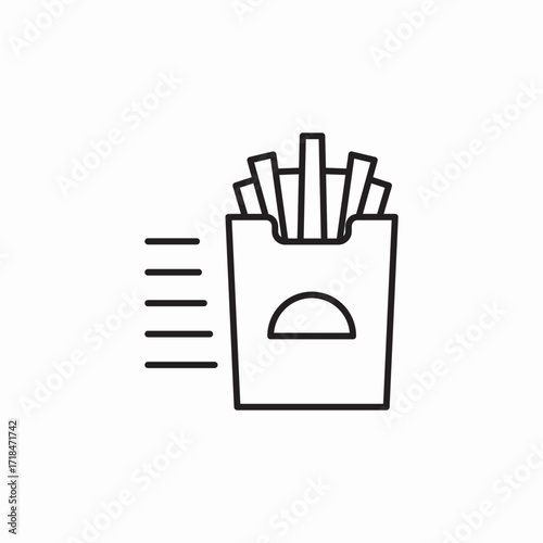 french fries delivery icon sign vector