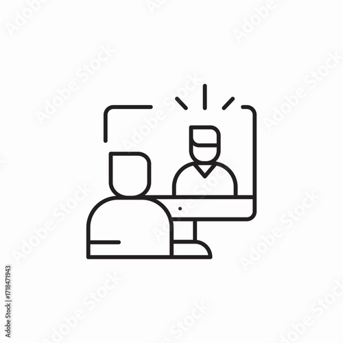 online video chat icon sign vector