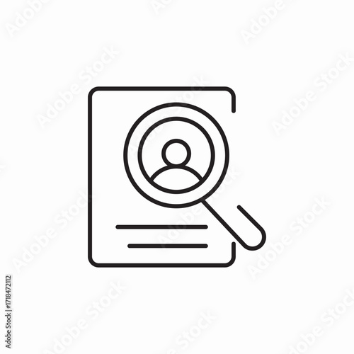 resume recruitment search icon sign vector
