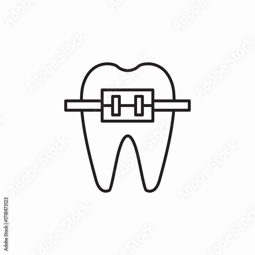 brackets tooth icon sign vector