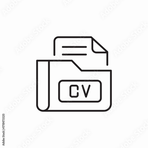 cv folder icon sign vector