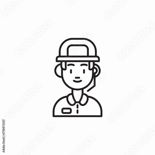 drive thru fast food worker icon sign vector