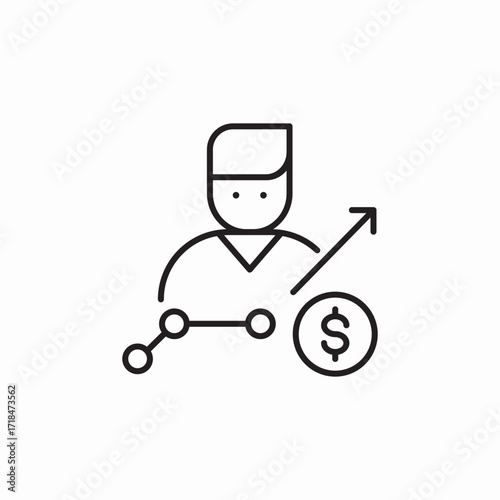 employee salary growth icon sign vector