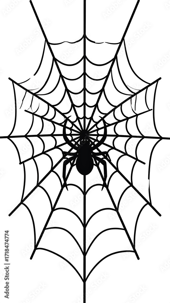 Obraz premium Simple spiderweb silhouette