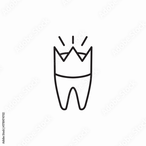 dental crown tooth icon sign vector