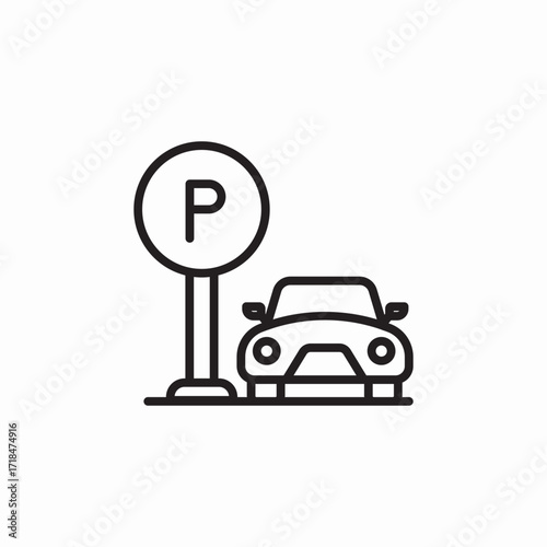 parking zone car icon sign vector