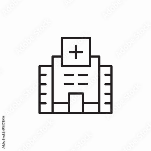 hospital building icon sign vector