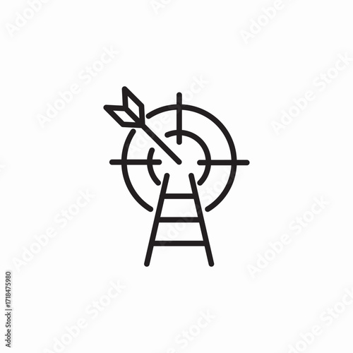 ladder to target icon sign vector
