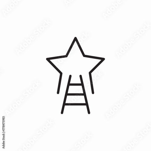 ladder to star icon sign vector