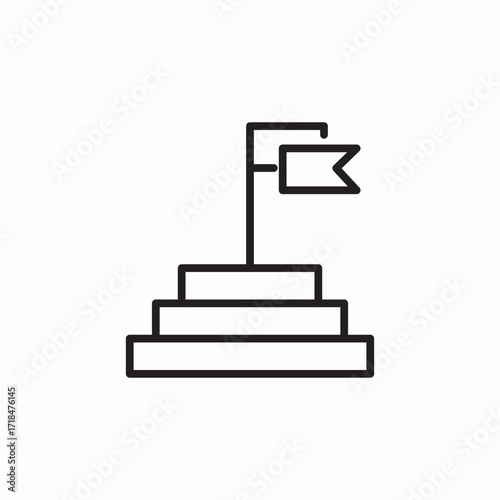 pedestal pole flag icon sign vector