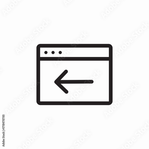 browser previous page icon sign vector