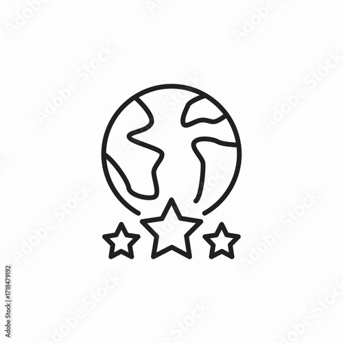 world stars rate icon sign vector