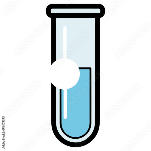 Test tube filled with blue liquid for scientific experiments.