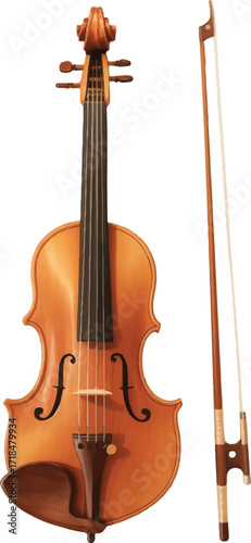 violin isolated on white