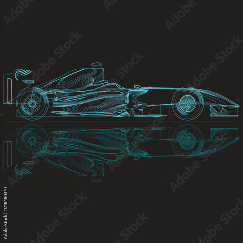 ilustrasi mobil sport super cepat