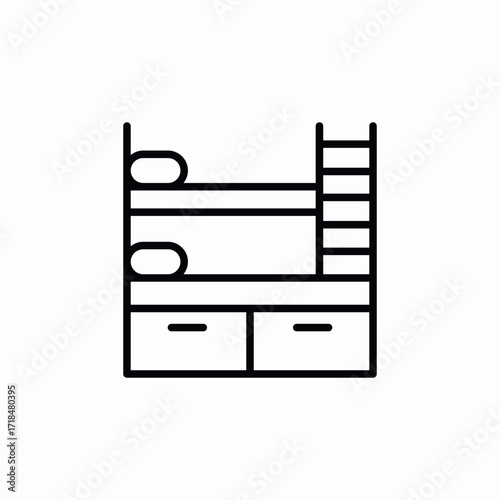 bunk bed icon sign vector