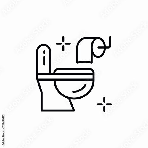 clean toilet icon sign vector