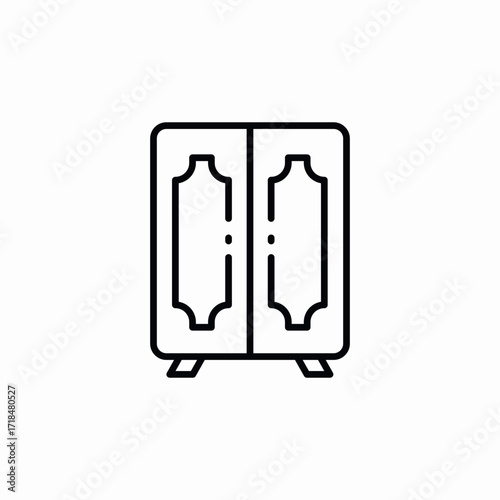 closet wardrobe icon sign vector