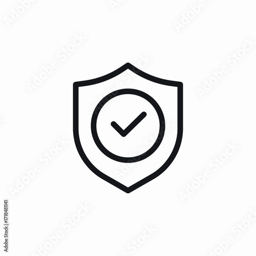 protection shield check mark icon sign vector