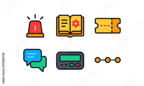 Incident response icon set for emergency and communication design